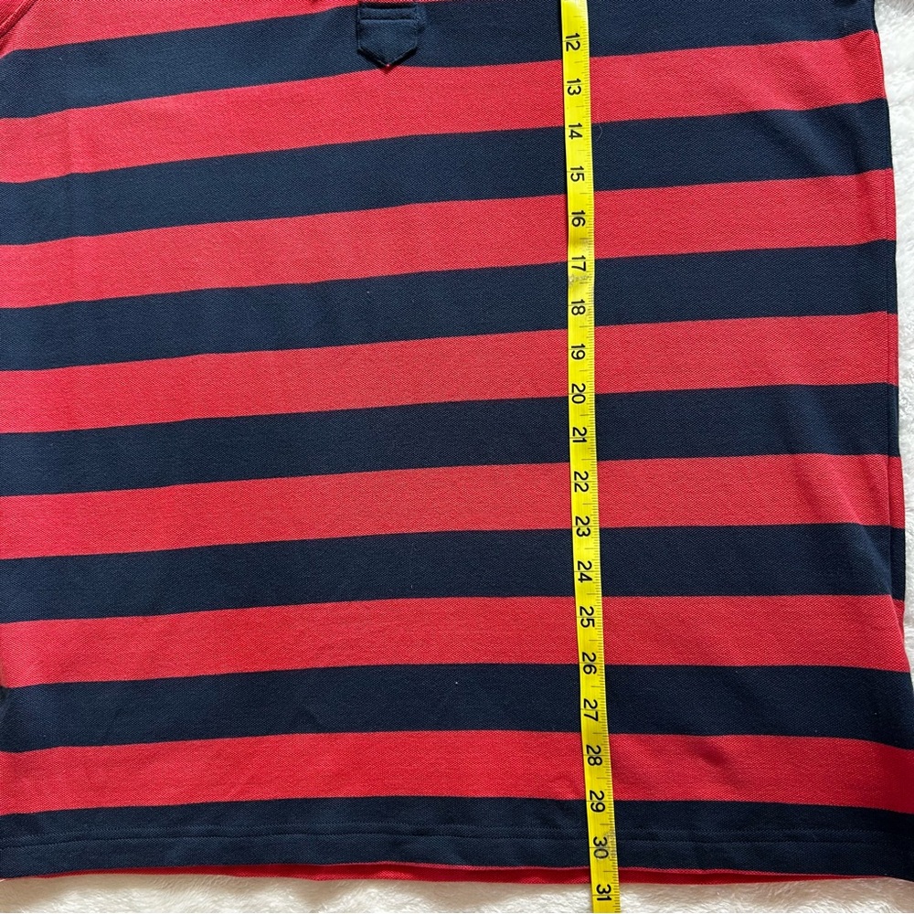 Brooks Brothers Red and Navy Striped Polo Shirt Supima Cotton NWT Size Large - Picture 10 of 16